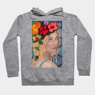 The girl with the flower on the head Hoodie